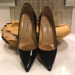 Manolo Blahnik black patent leather heels